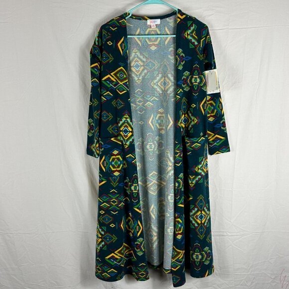 NWT  LulaRoe Abstract Southwestern Robe Cardigan Sweater Wrap Cover up Size XS - Picture 1 of 4
